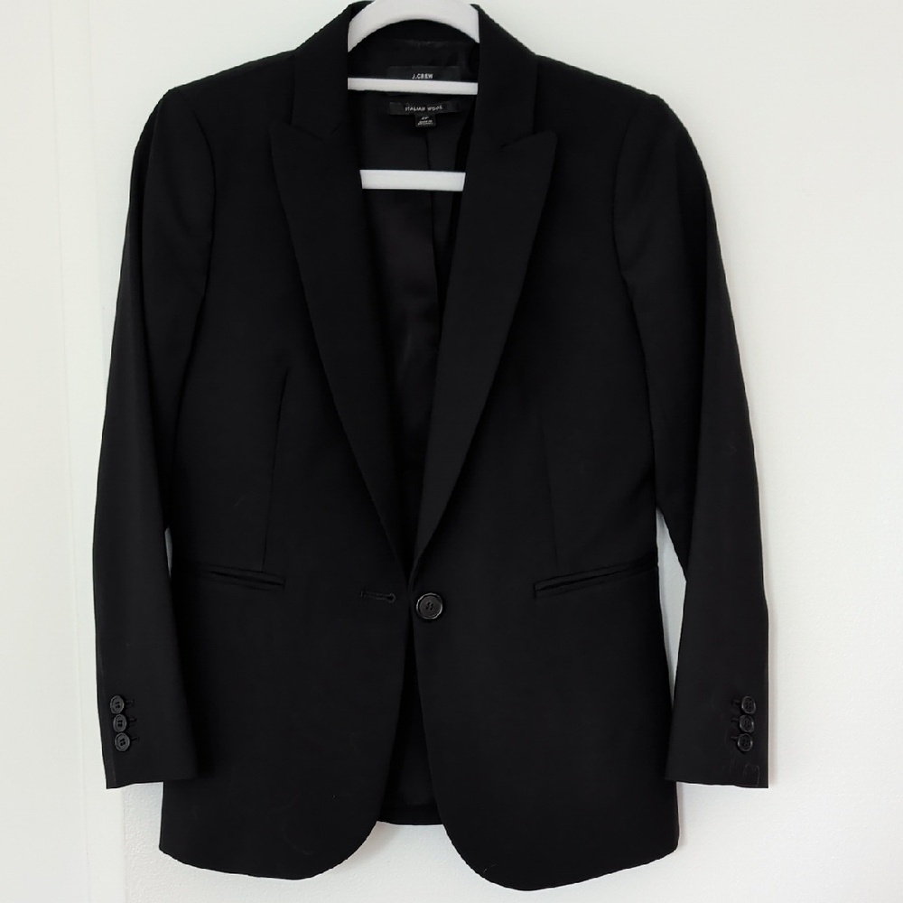 J. Crew Italian Wool Black Blazer